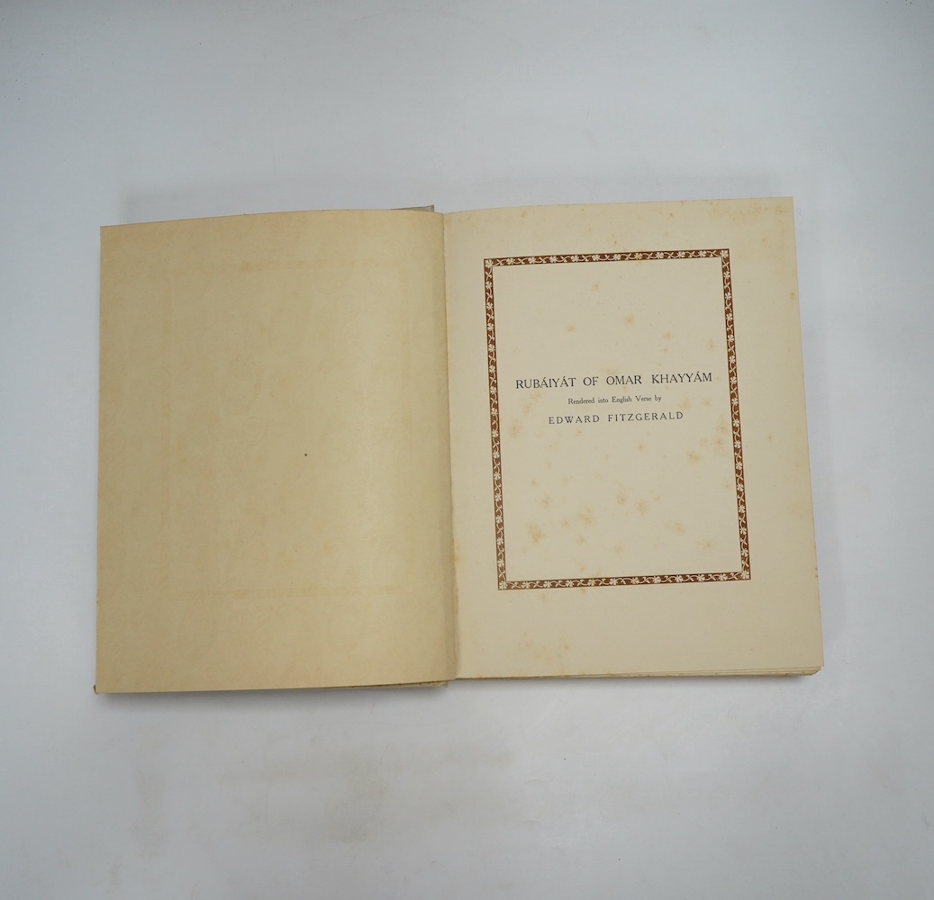 Dulac, Edmund (illustrator) - Rubaiyat of Omar Khayyam, rendered into English Verse by Edward Fitzgerald, second edition, 4to, 20 tipped-in colour plates, tissue-guards, original cream buckram, gilt decoration to upper c